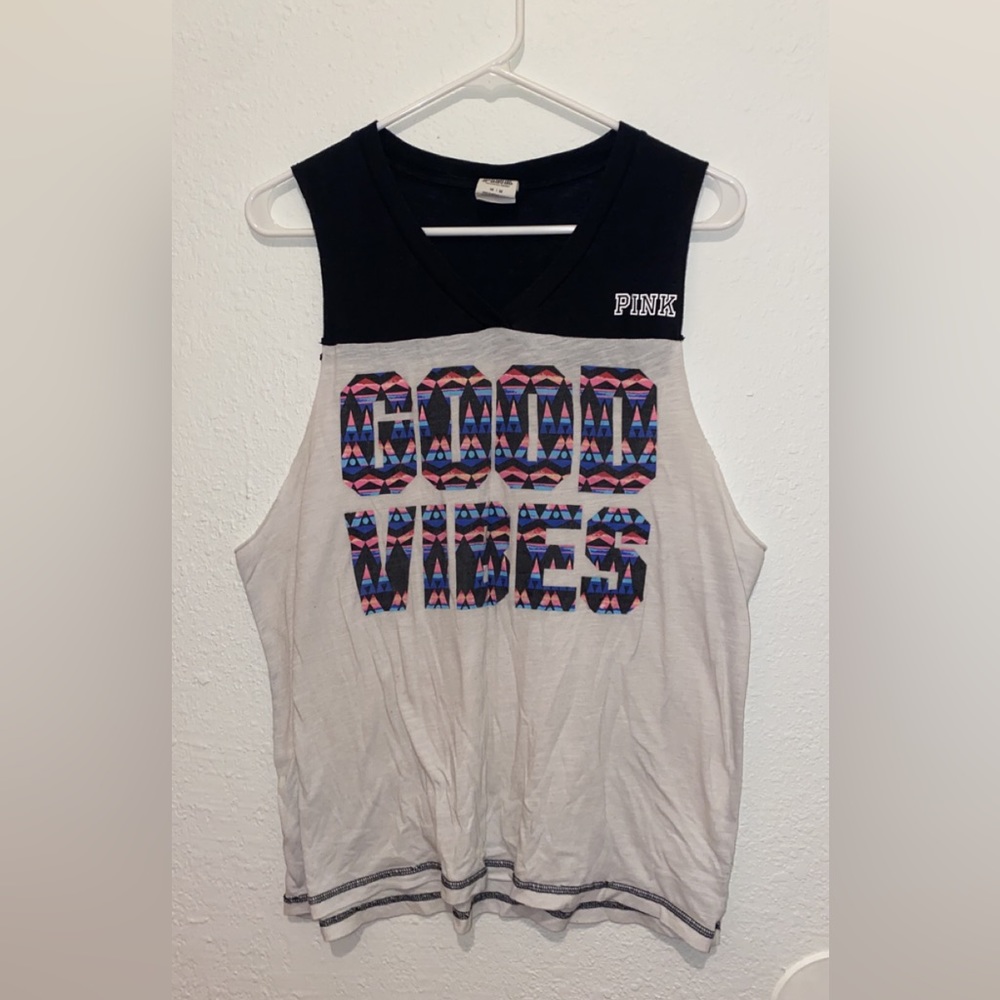 Victoria’s Secret PINK   ‘Good Vibes’  Tank Top